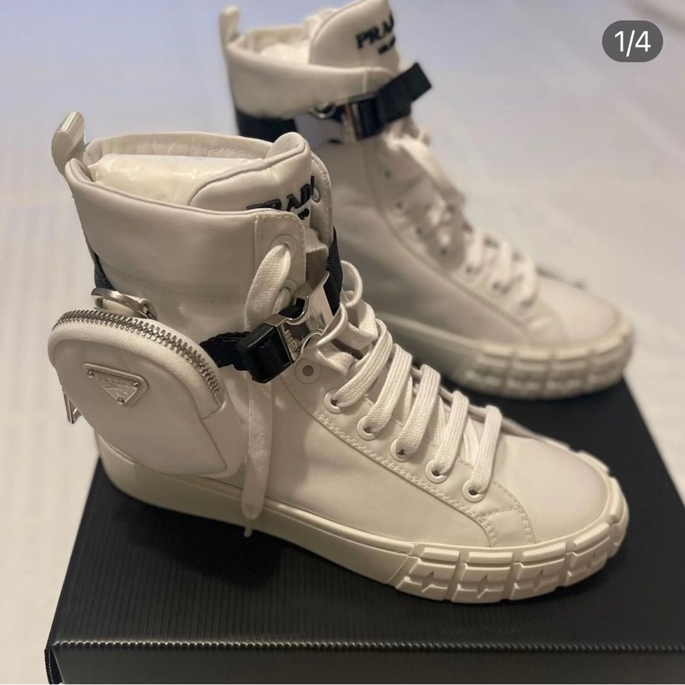 Prada sneakers size 10.5 white color